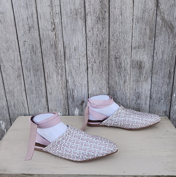 Jeffrey Campbell Sz 8.5 Khaleesi Woven Ankle Tie Mule In Lilac Mlti Women - Picture 3 of 9